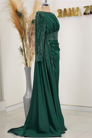 Sırma Tesettür Abiye Zümrüt