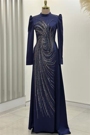 Solis Tesettür Abiye Lacivert