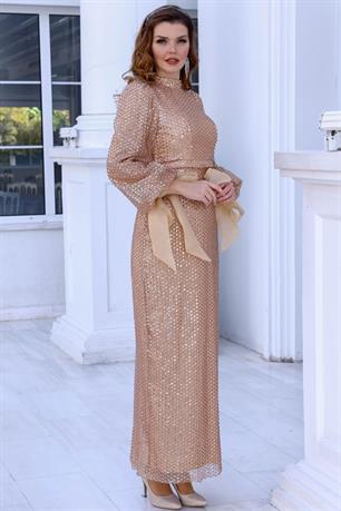Sude Tesettür Abiye Gold