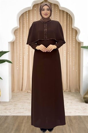 Sunay Tesettür Abiye Kahve
