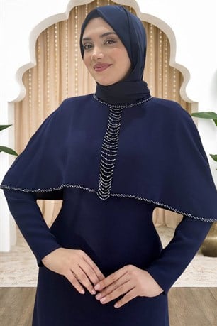 Sunay Tesettür Abiye Lacivert