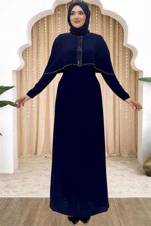 Sunay Tesettür Abiye Lacivert