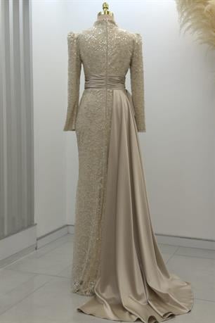 Tomris Tesettür Abiye Gold