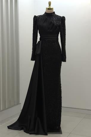 Tomris Tesettür Abiye Siyah