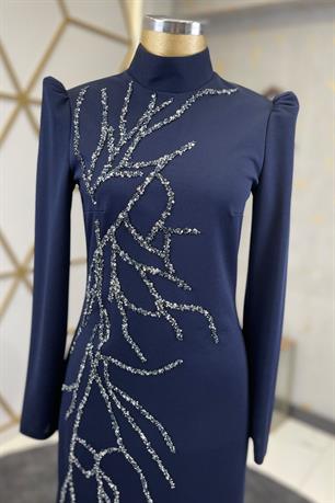 Tuana Tesettür Abiye Lacivert