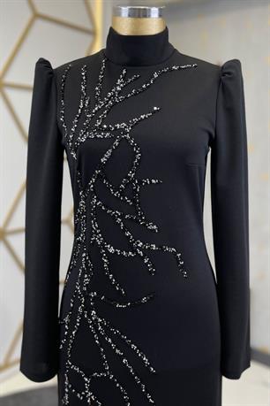 Tuana Tesettür Abiye Siyah