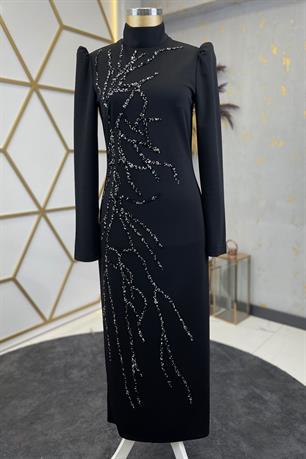 Tuana Tesettür Abiye Siyah