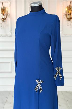 Tuay Tesettür Abiye İndigo