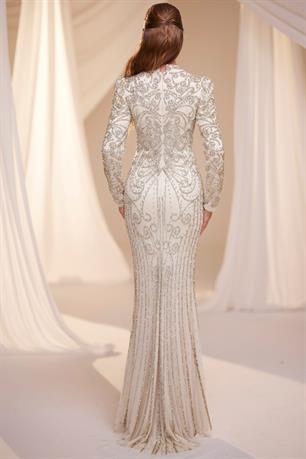 Tuğra Tesettür Abiye Ekru