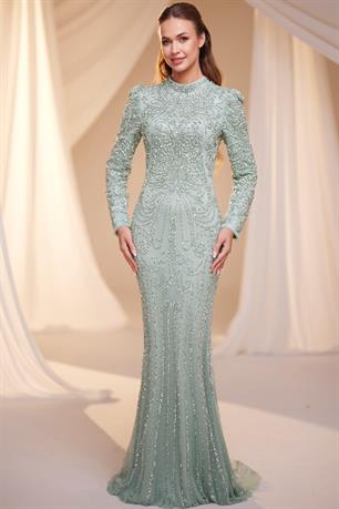 Tuğra Tesettür Abiye Mint