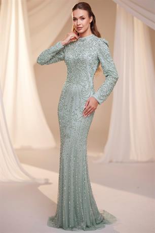 Tuğra Tesettür Abiye Mint