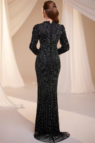 Tuğra Tesettür Abiye Siyah