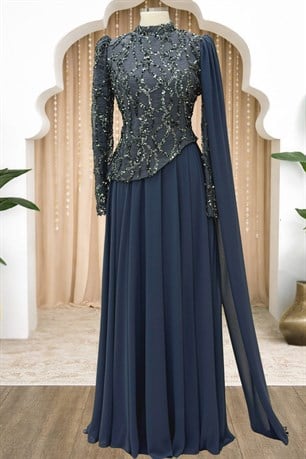 Tülin Tesettür Abiye Antrasit