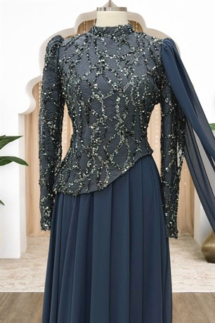 Tülin Tesettür Abiye Antrasit