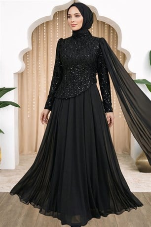 Tülin Tesettür Abiye Siyah