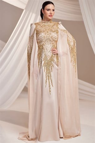 Üftade Tesettür Abiye Gold