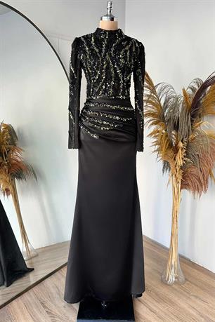 Vanessa Tesettür Abiye Yağ Yeşili