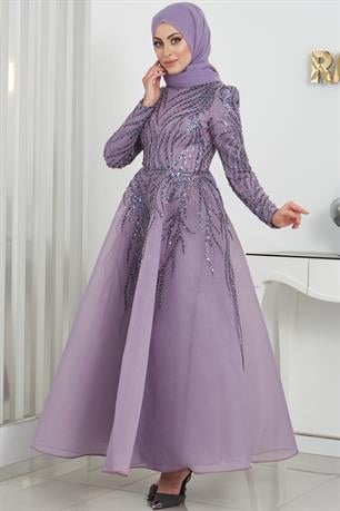 Venüs Tesettür Abiye Lavanta