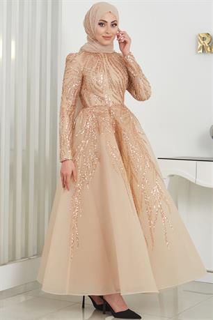 Venüs Tesettür Abiye Gold