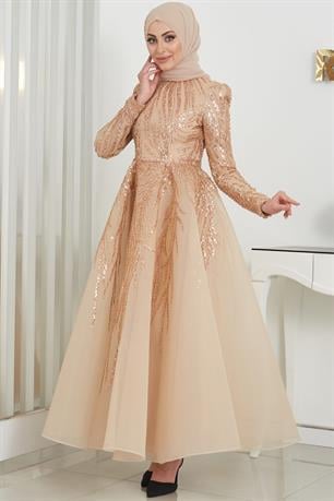 Venüs Tesettür Abiye Gold