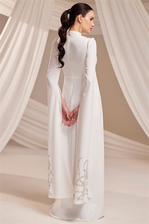 Vera Tesettür Abiye Beyaz
