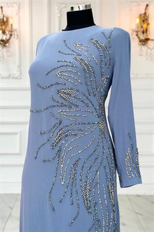 Vera Tesettür Abiye Gri