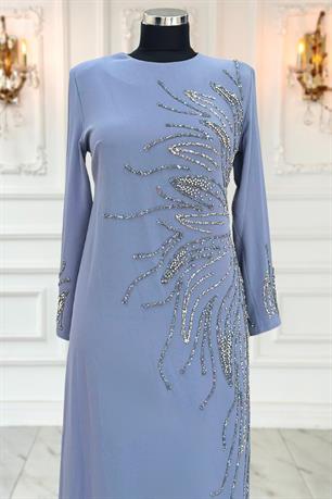 Vera Tesettür Abiye Gri