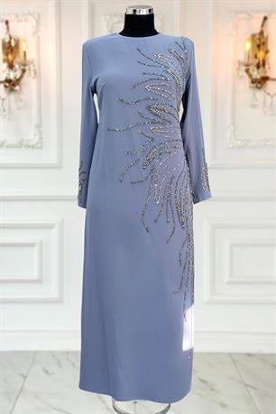 Vera Tesettür Abiye Gri