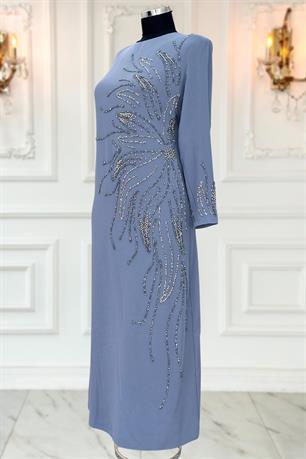 Vera Tesettür Abiye Gri