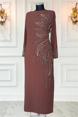 Vera Tesettür Abiye Kahve