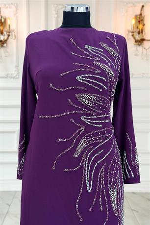 Vera Tesettür Abiye Mürdüm