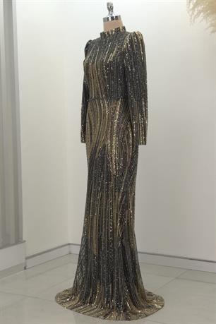 Vickie Tesettür Abiye Haki