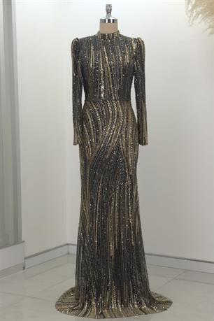 Vickie Tesettür Abiye Haki