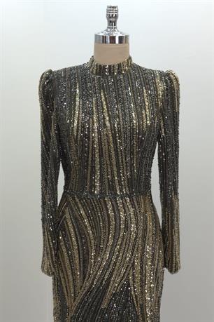 Vickie Tesettür Abiye Haki