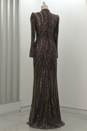 Vickie Tesettür Abiye Kahve