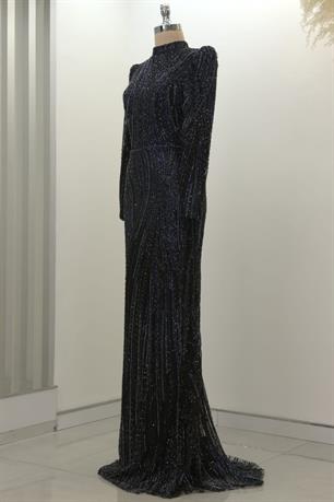 Vickie Tesettür Abiye Lacivert