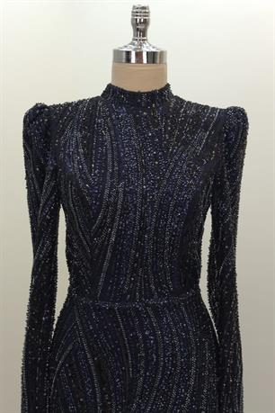 Vickie Tesettür Abiye Lacivert