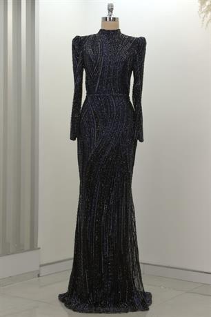 Vickie Tesettür Abiye Lacivert