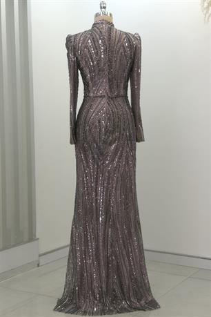 Vickie Tesettür Abiye Lila