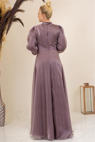 Yağmur Tesettür Abiye Gül Kurusu