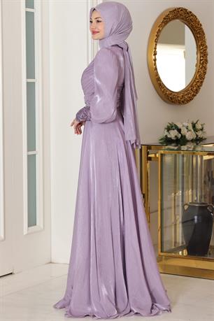 Yağmur Tesettür Abiye Lila