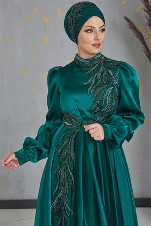 Yağmur Tesettür Abiye Zümrüt