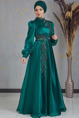 Yağmur Tesettür Abiye Zümrüt