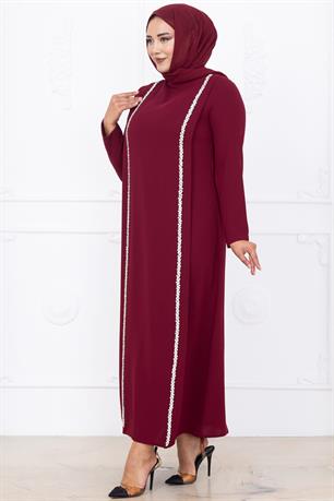 Yakut Tesettür Abiye Bordo
