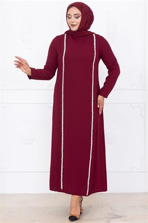 Yakut Tesettür Abiye Bordo