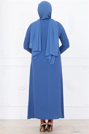 Yakut Tesettür Abiye İndigo