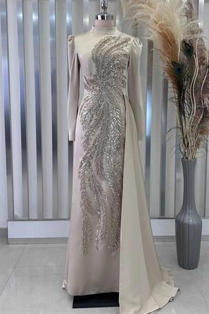 Yaprak Tesettür Abiye Gold