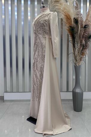 Yaprak Tesettür Abiye Gold