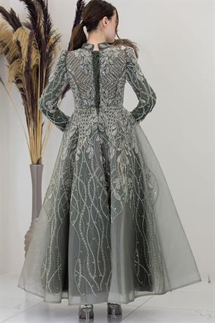 Yaprak Tesettür Abiye Haki