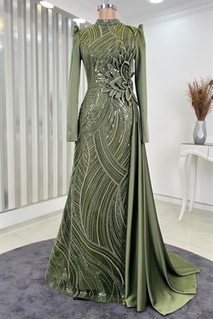 Yaprak Tesettür Abiye Haki